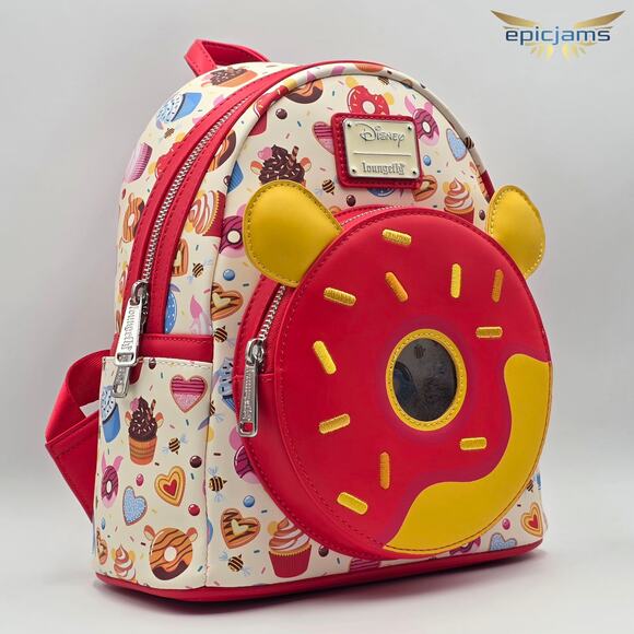 Loungefly Disney Winnie the Pooh Donuts All Over Print Mini Backpack Bag New - Picture 2 of 5